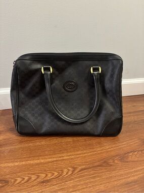 vintage Gucci black micro-GG monogram Boston handbag